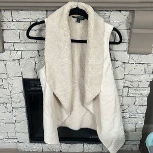 Ralph Lauren Cream Faux Shearling Vest